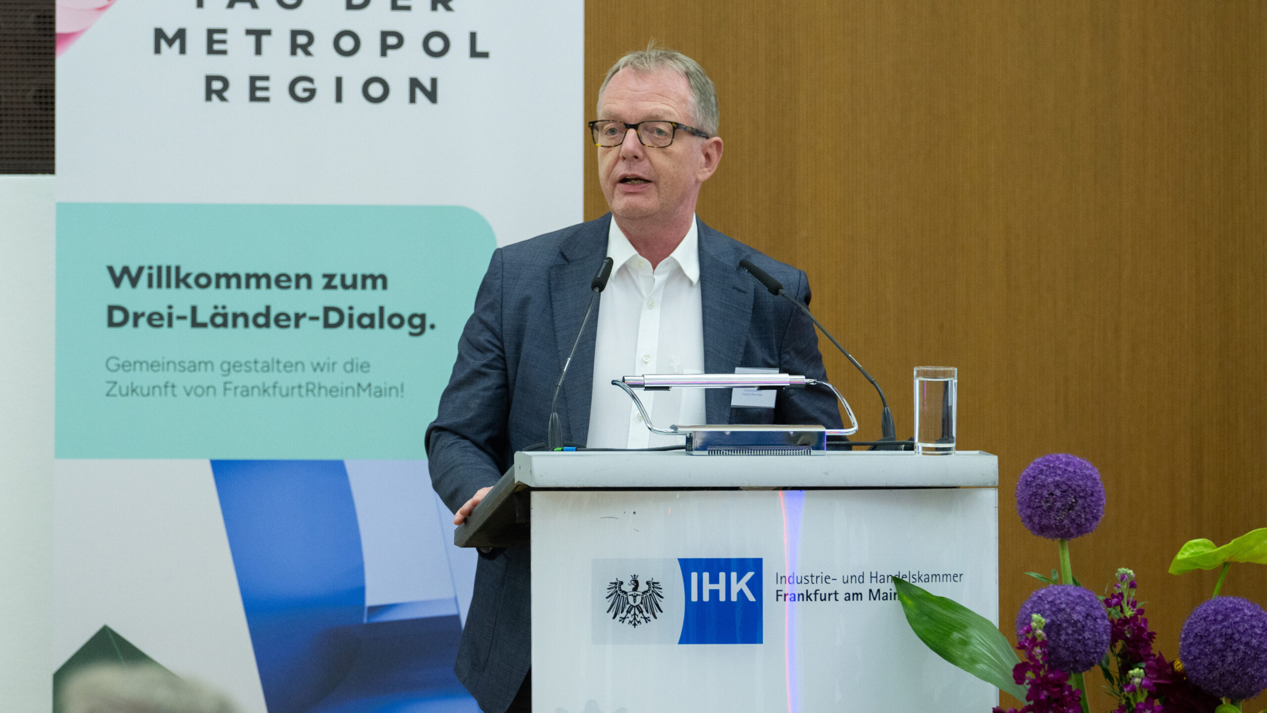 Dr. Christof Riess, Mitglied von PERFORM und Hauptgeschäftsführer der Handwerkskammer Frankfurt-Rhein-Main, unterstrich beim Tag der Metropolregion 2026: Innovationsförderung musss nicht nur schnell skalierbaren Startups, sondern auch kleinen und mittleren Unternehmen unbürokratisch zugänglich sein. Fotonachweis: PERFORM GbR/Markus Schmidt