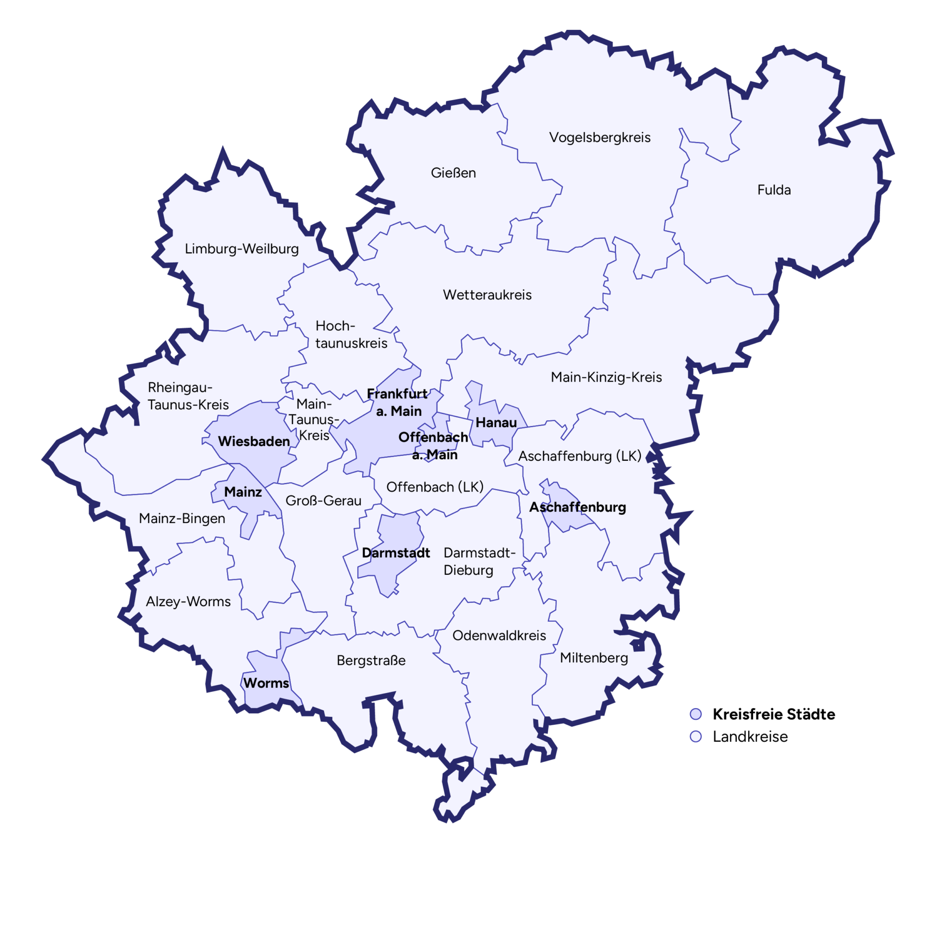PERFORM-Karte von der Metropolregion FrankfurtRheinMain